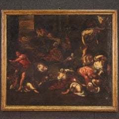 17. Jahrhundert Öl auf Leinwand Italienisch Antike Malerei Massaker der Unschuldigen