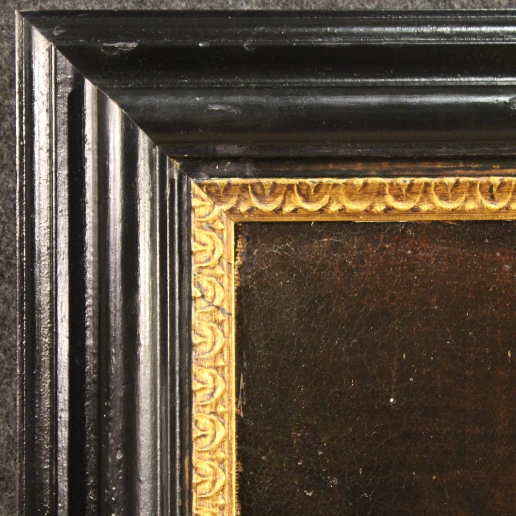 17th Century Oil on Canvas Italian Antique Religious Painting Madonna with Child in vendita 7