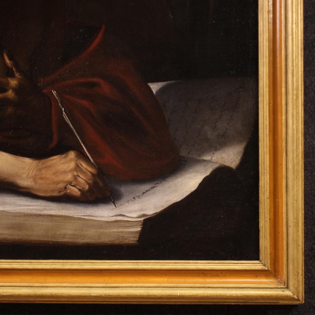 siglo XVII Óleo sobre Lienzo Pintura Religiosa Antigua Italiana San Jerónimo, 1630 6