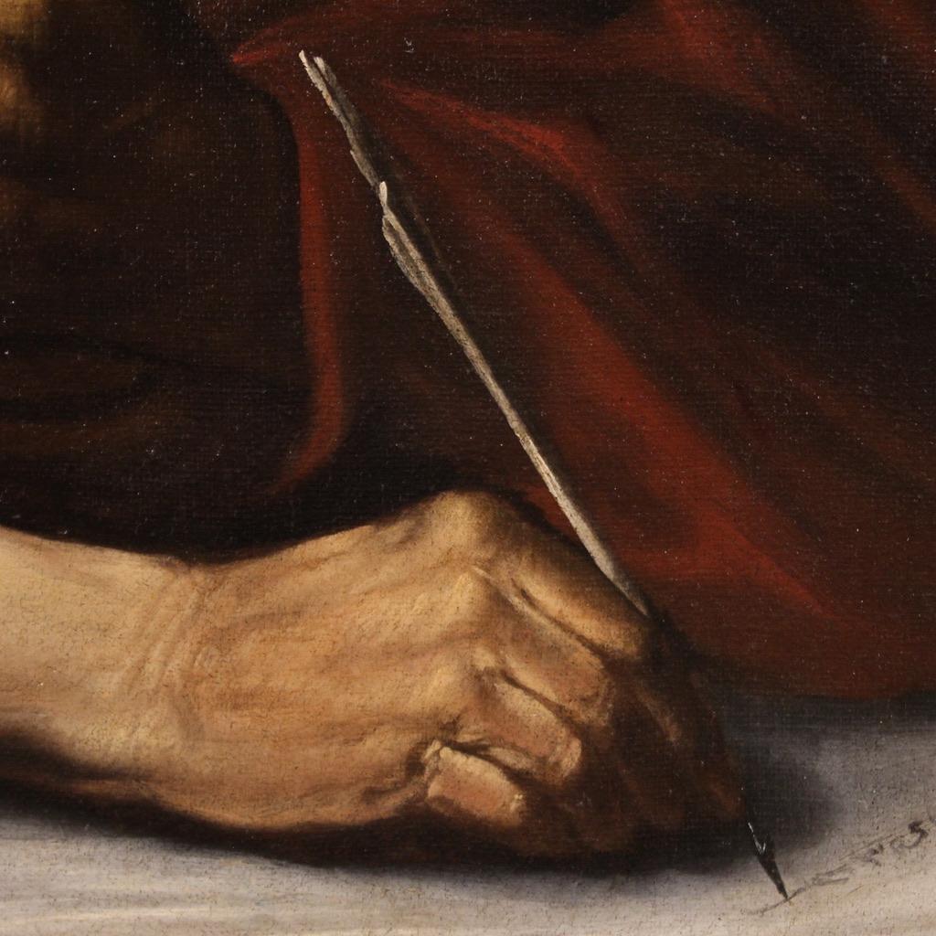 siglo XVII Óleo sobre Lienzo Pintura Religiosa Antigua Italiana San Jerónimo, 1630 11