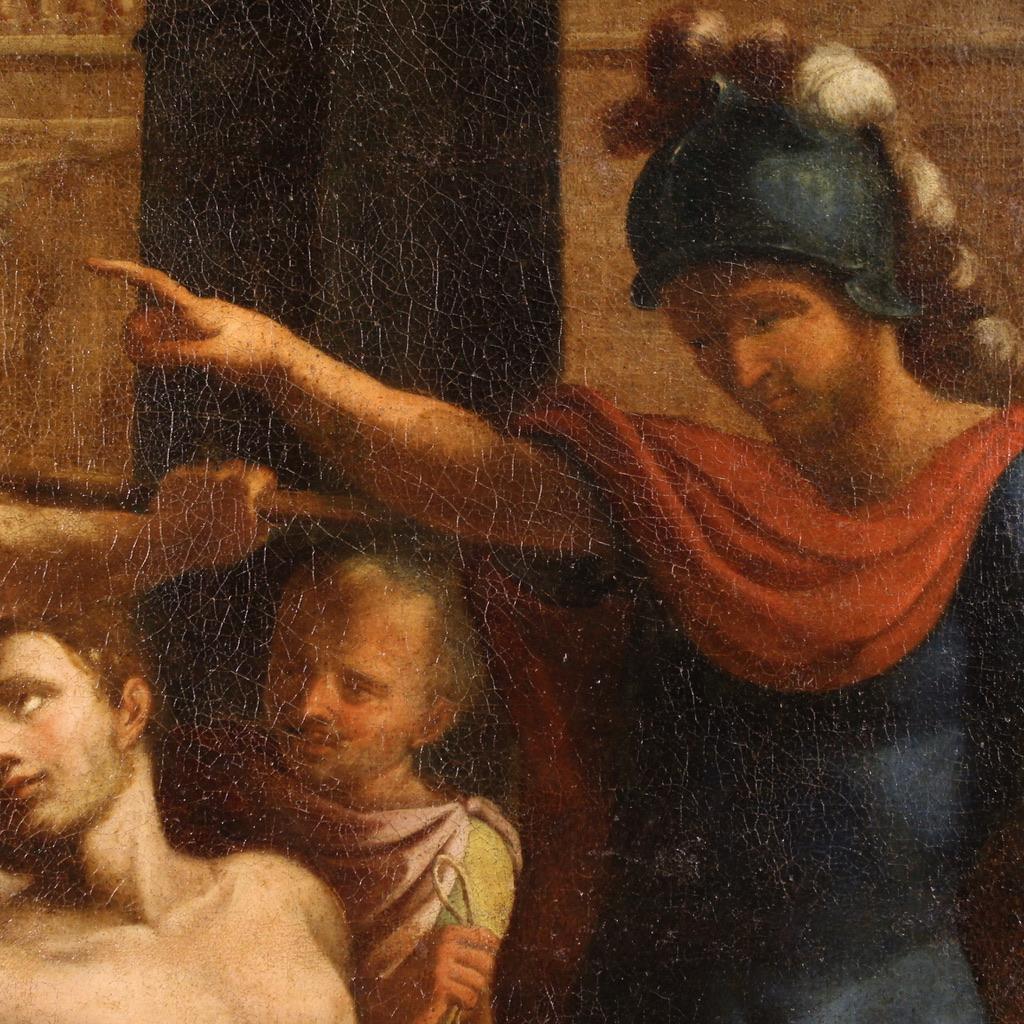 Huile sur toile du 17e siècle Peinture religieuse ancienne italienne Saint Sébastien en vente 7