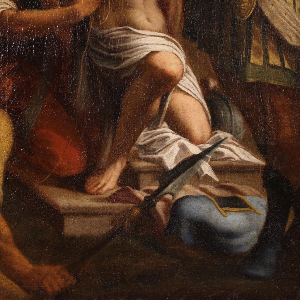 Huile sur toile du 17e siècle Peinture religieuse ancienne italienne Saint Sébastien en vente 11