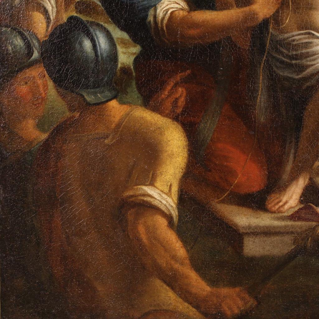 Huile sur toile du 17e siècle Peinture religieuse ancienne italienne Saint Sébastien en vente 2