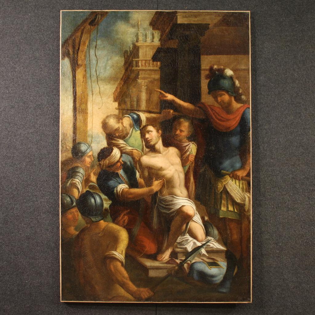 17. Jahrhundert Öl auf Leinwand Italienisch antike religiöse Malerei Saint Sebastian