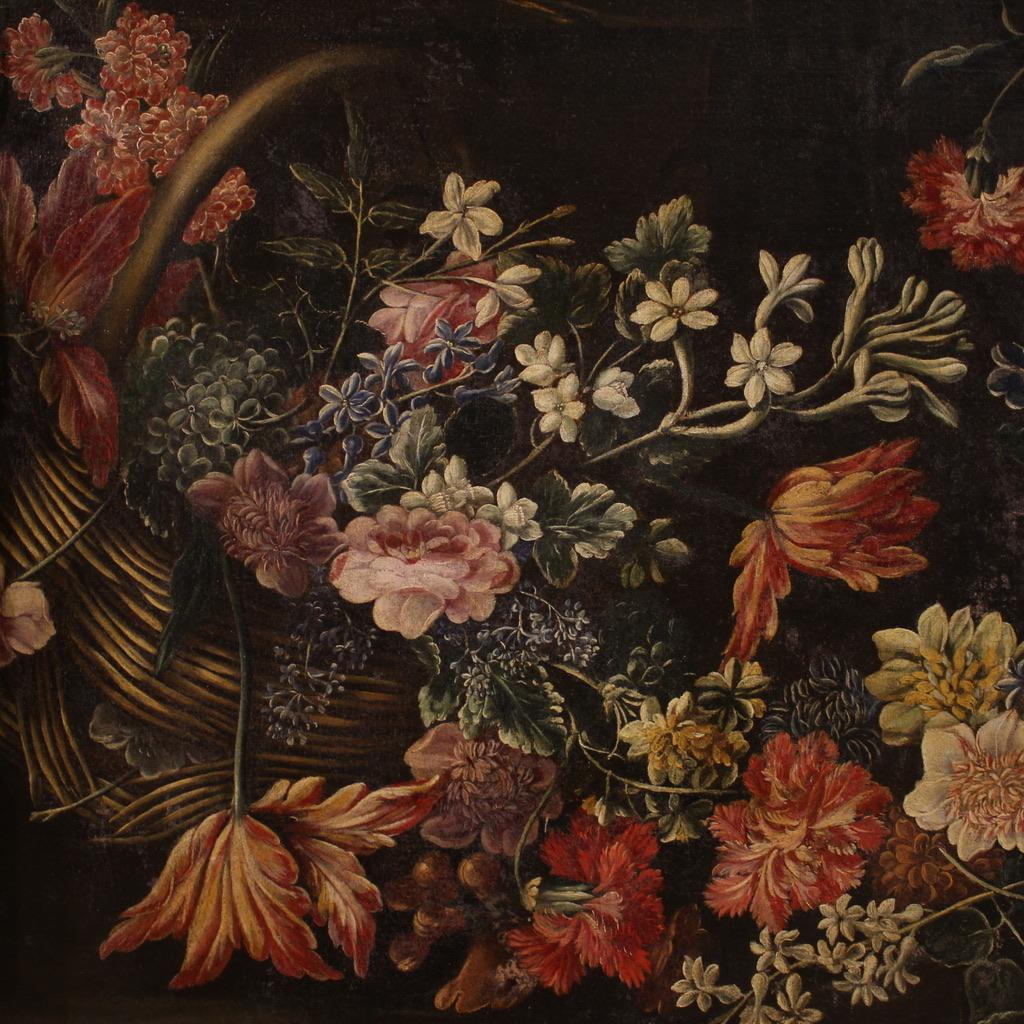 óleo sobre lienzo del siglo XVII Pintura antigua italiana de bodegón, 1680 6