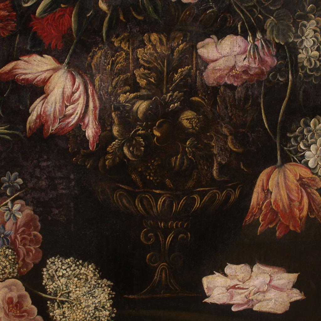 óleo sobre lienzo del siglo XVII Pintura antigua italiana de bodegón, 1680 7