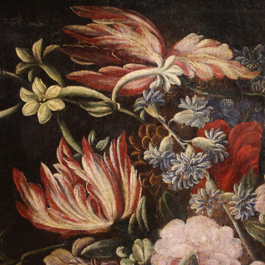 óleo sobre lienzo del siglo XVII Pintura antigua italiana de bodegón, 1680 8