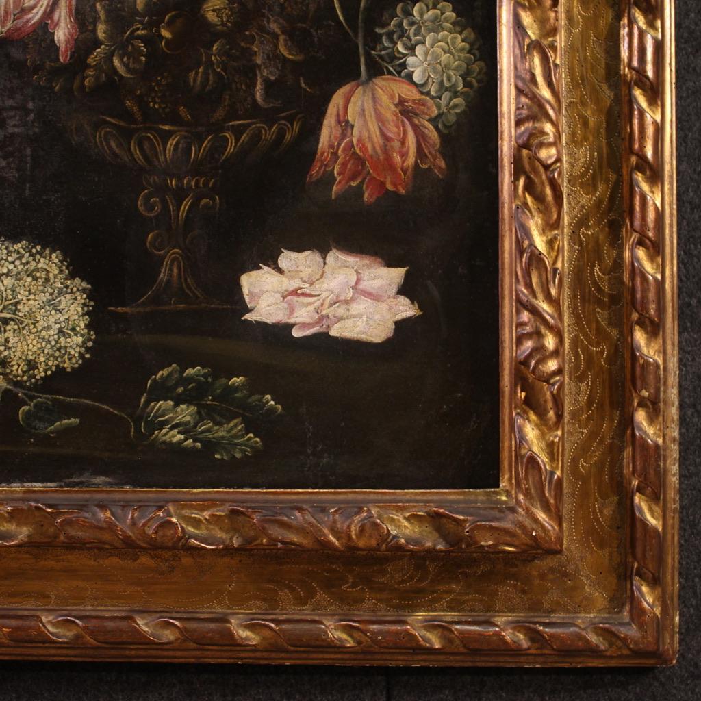 óleo sobre lienzo del siglo XVII Pintura antigua italiana de bodegón, 1680 4