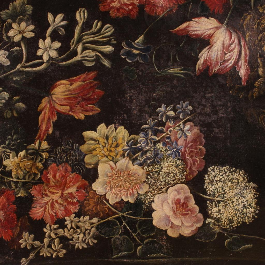 óleo sobre lienzo del siglo XVII Pintura antigua italiana de bodegón, 1680 5
