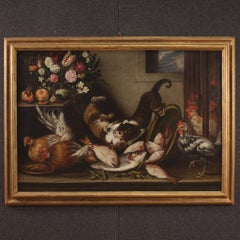 huile sur toile du 17e siècle Nature morte ancienne italienne, 1680