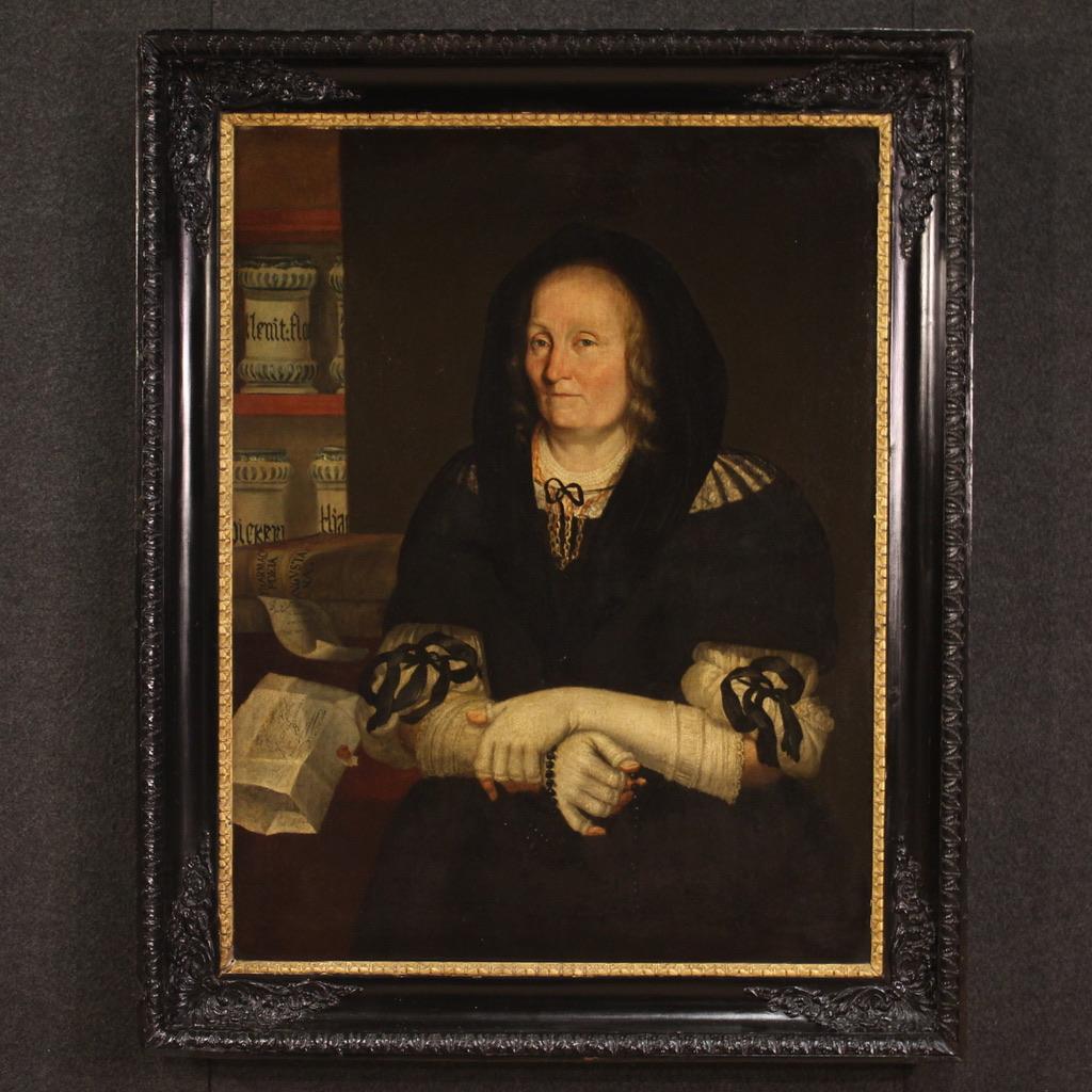Figurative Painting di Unknown - 17th Century Oil on Canvas Italian Oil on Canvas Portrait Painting, 1680