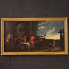 siglo XVII Óleo sobre lienzo Pintura italiana Escena de género Bamboccioni, 1650
