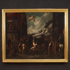 17th Century Oil on Canvas Italian Painting Martyrdom of Saint Lawrence, 1630