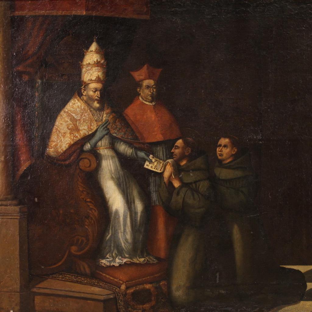 huile sur toile du 17e siècle Peinture ancienne religieuse espagnole, 1680 - Painting de Unknown