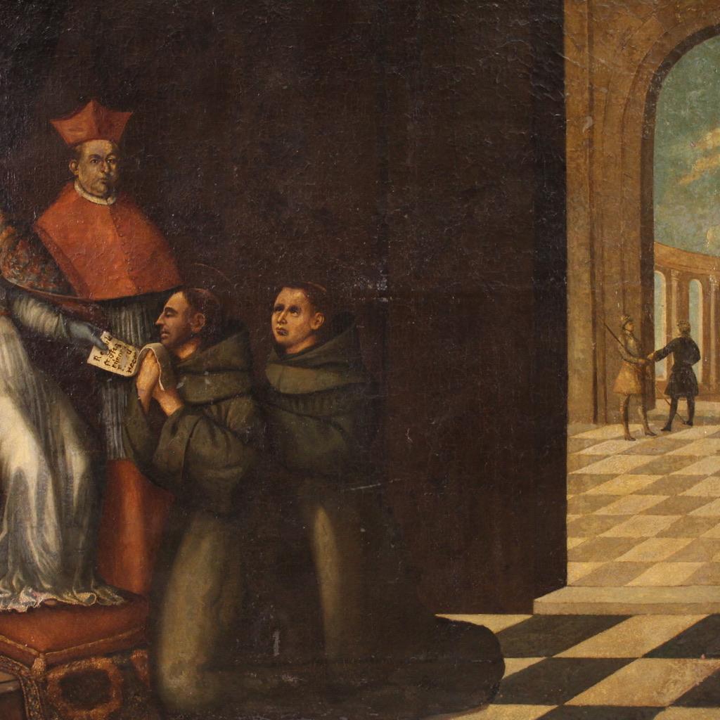 huile sur toile du 17e siècle Peinture ancienne religieuse espagnole, 1680 en vente 2