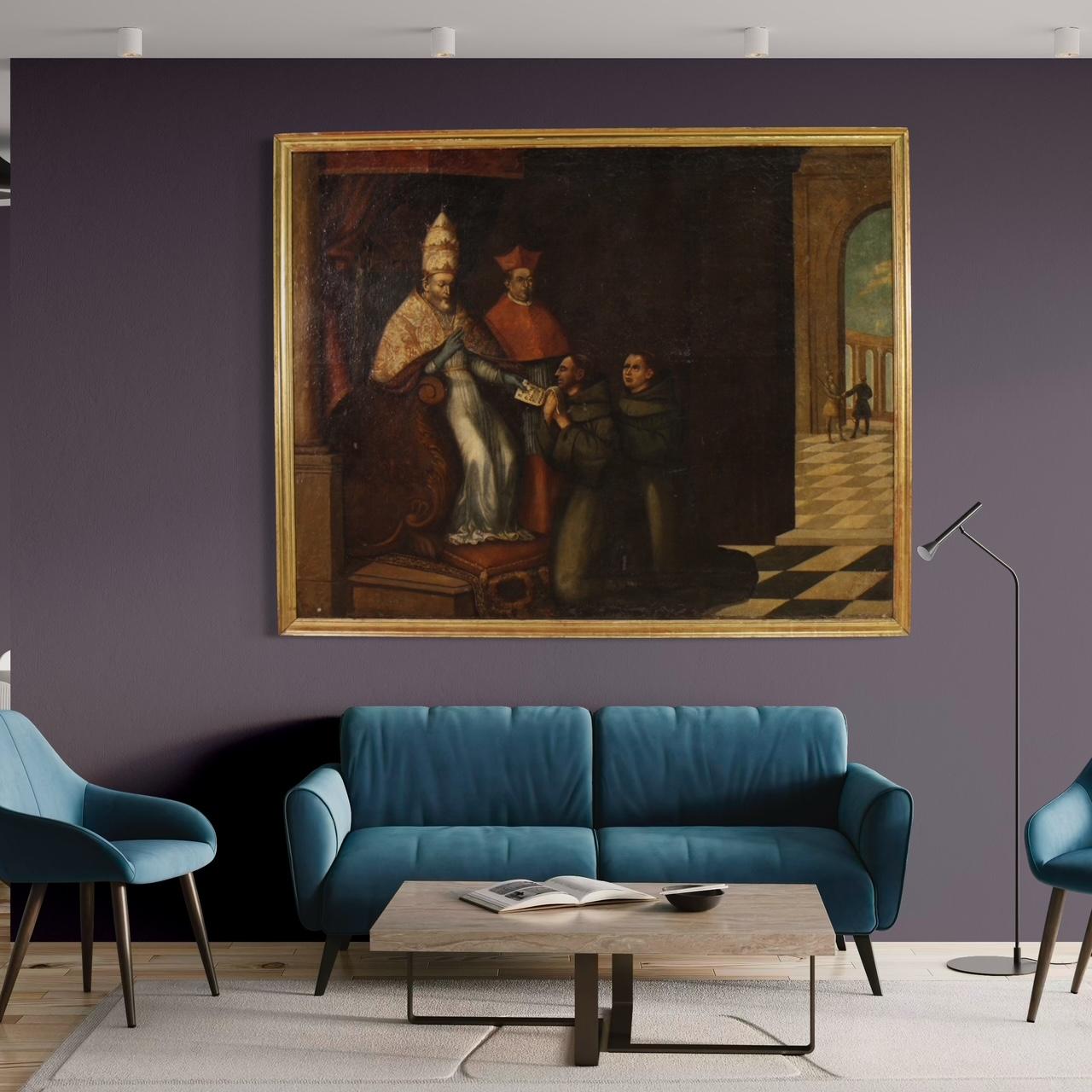 huile sur toile du 17e siècle Peinture ancienne religieuse espagnole, 1680 en vente 3