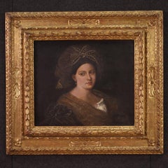 huile sur toile de l'école vénitienne du 17e siècle Portrait de Laura Dianti