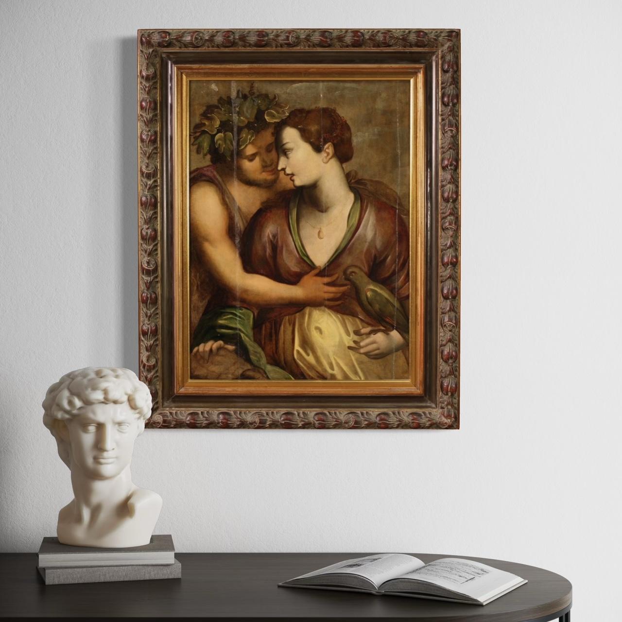 17th Century Oil on Panel Flemish Mythological Painting Bacchus and Ariadne 1620 For Sale 7