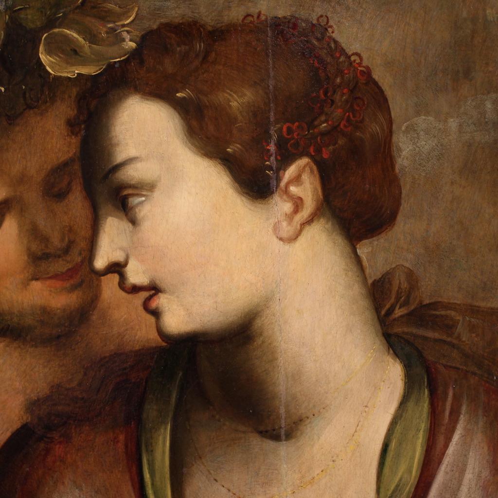 17th Century Oil on Panel Flemish Mythological Painting Bacchus and Ariadne 1620 For Sale 12