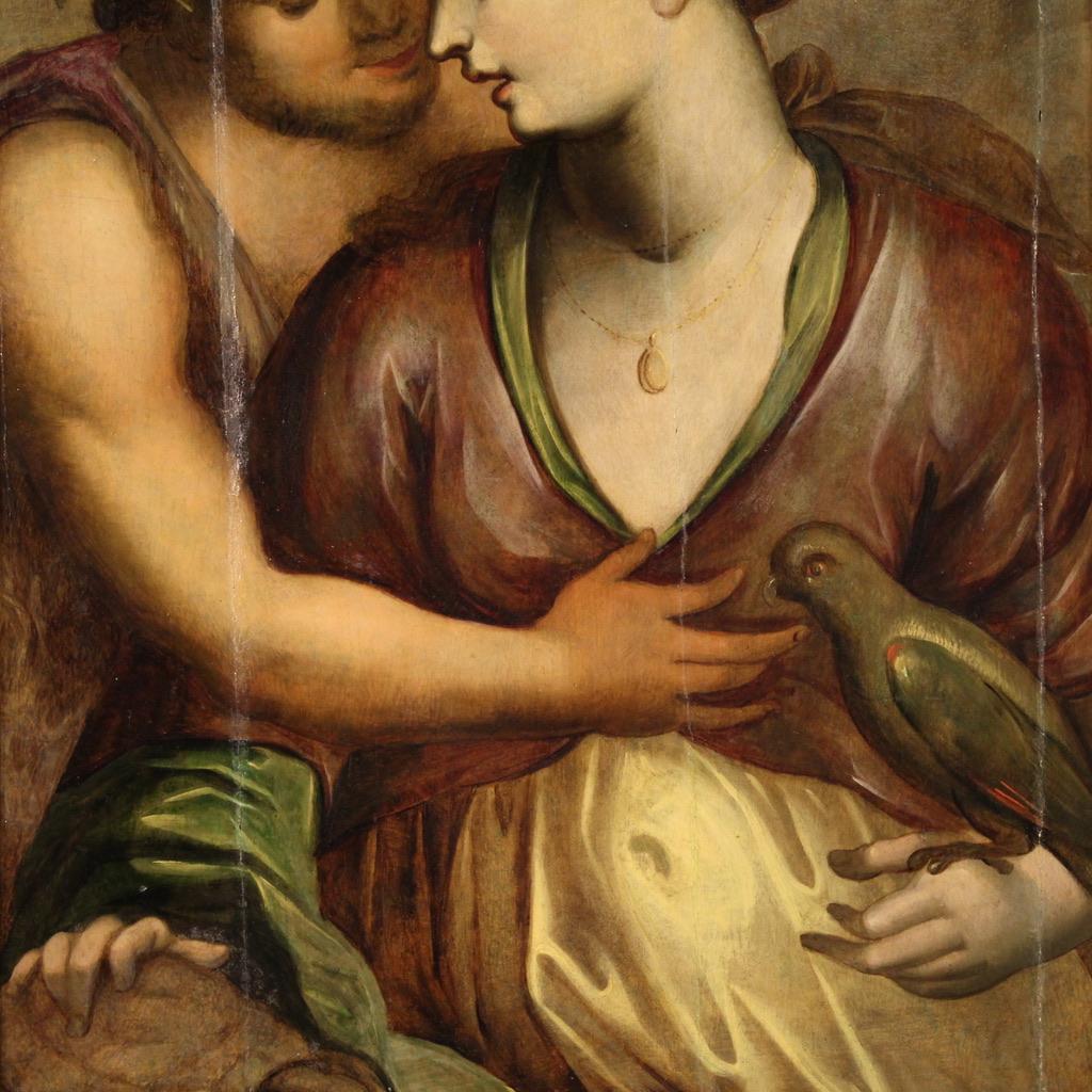 17th Century Oil on Panel Flemish Mythological Painting Bacchus and Ariadne 1620 For Sale 2