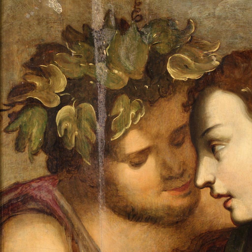 17th Century Oil on Panel Flemish Mythological Painting Bacchus and Ariadne 1620 For Sale 3
