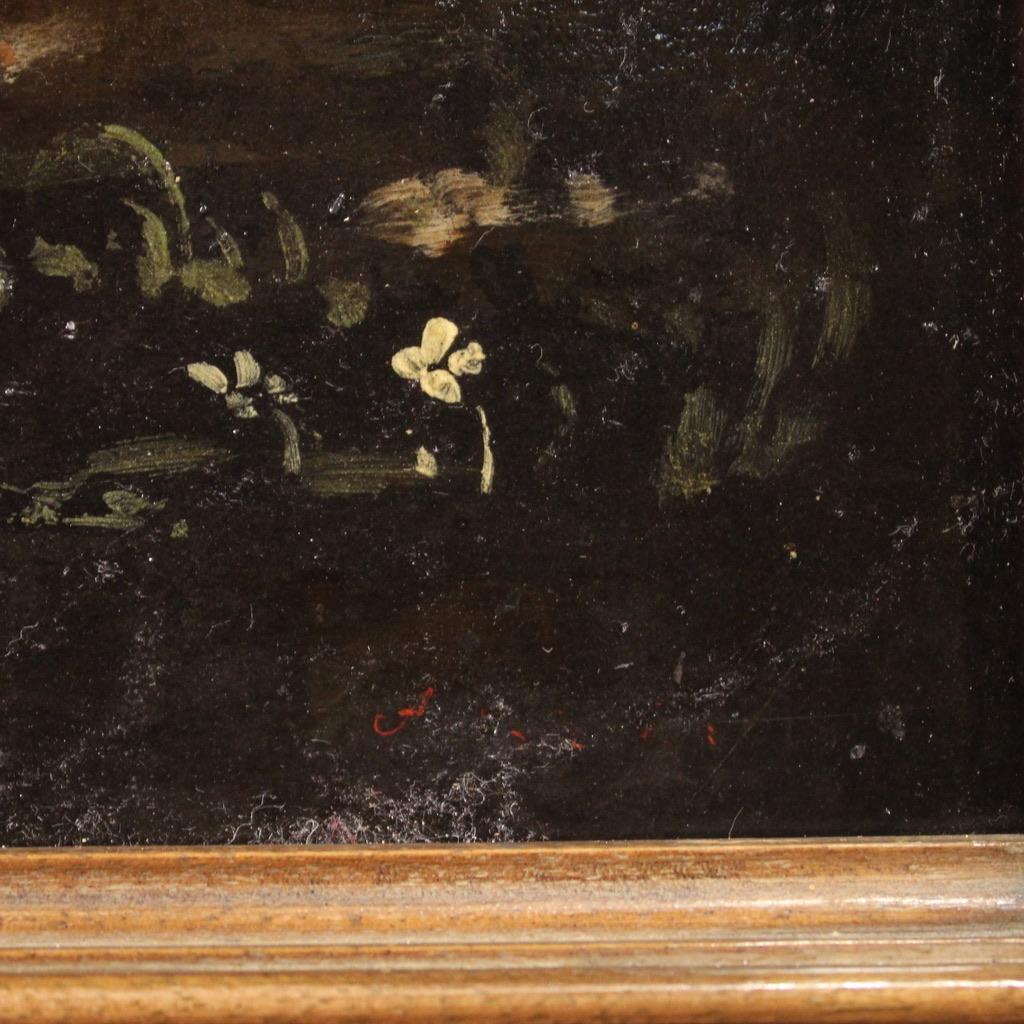 siglo XVII Óleo sobre Pizarra Pintura Religiosa Antigua Italiana Crucifixión, 1670 3