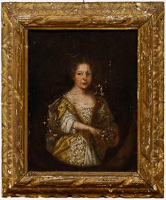 17th Century Oil - Portrait of Elizabeth Fenn Aged Six and a Half
