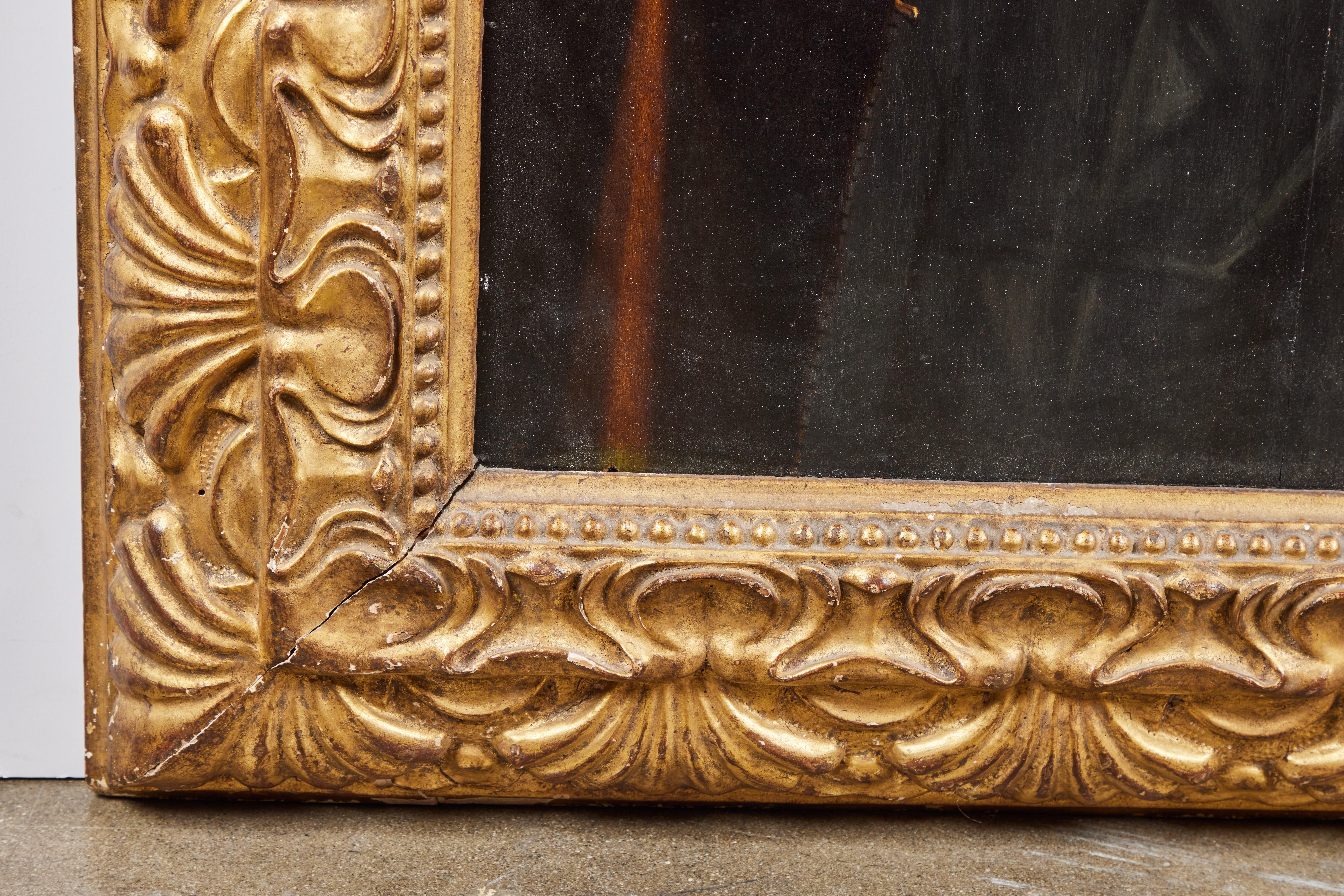 17th Century Portrait in Period Frame For Sale 2