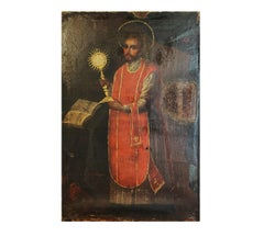 Antique 17th Century Portrait of Jesuit Priest