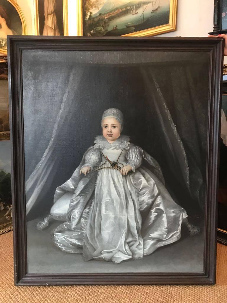 17th Century Portrait of King Charles II when a Baby For Sale 4