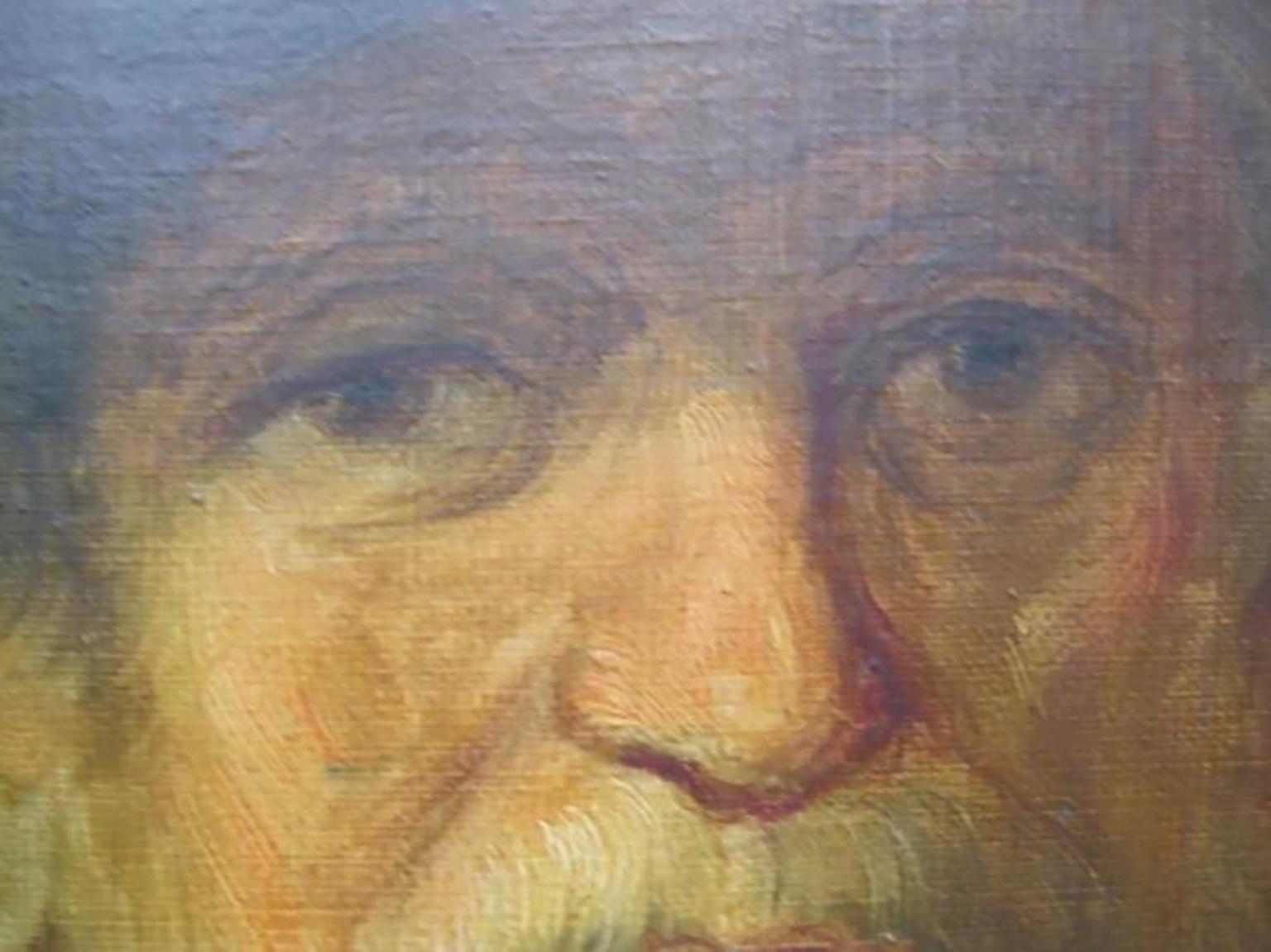 17th Century Portrait Painting Attributed to School of Rembrandt 1