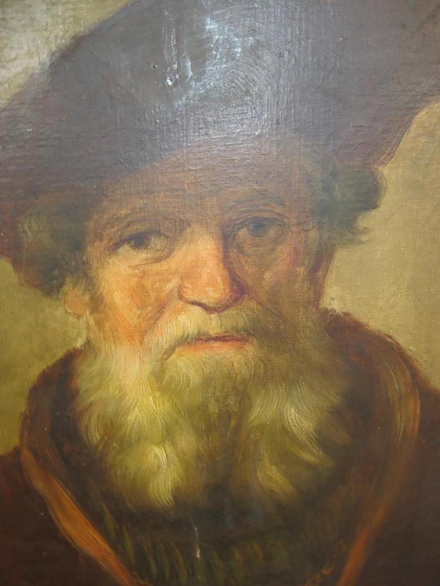 17th Century Portrait Painting Attributed to School of Rembrandt 3