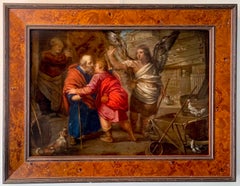 17th century religious painting The return of Tobias and the angel - Rembrandt