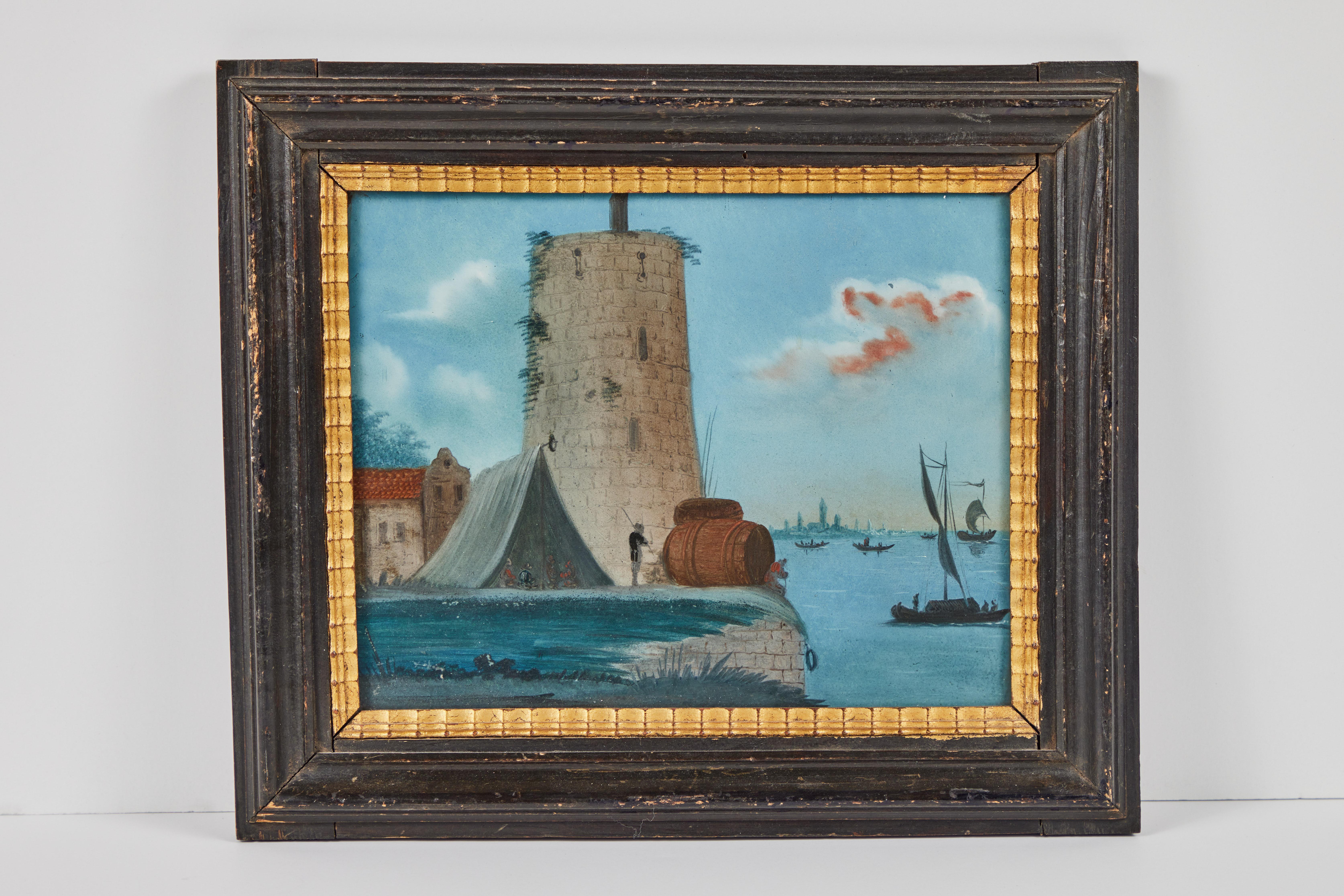 17th Century Reverse Glass Paintings For Sale 5