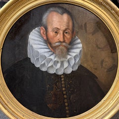 17th Century Round English Portrait of Richard Sackville, 5th Earl of Dorset