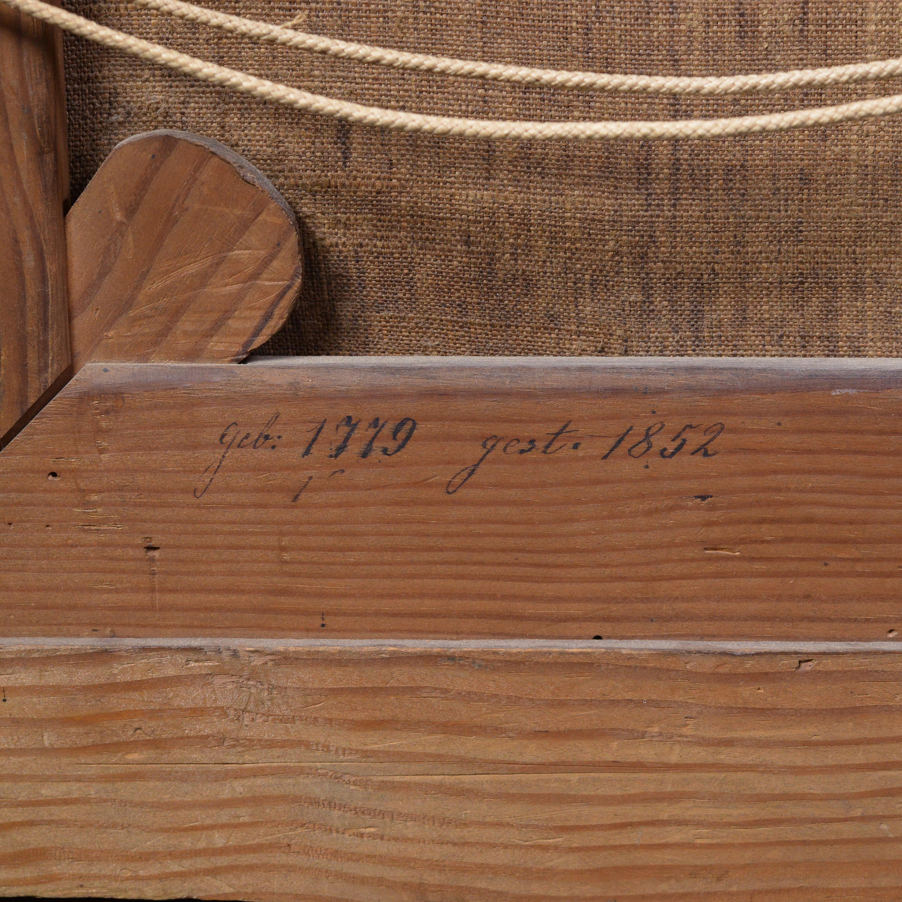 1817 Portrait ovale d'un gentilhomme Huile sur toile Cadre Empire en bronze doré d'origine en vente 3