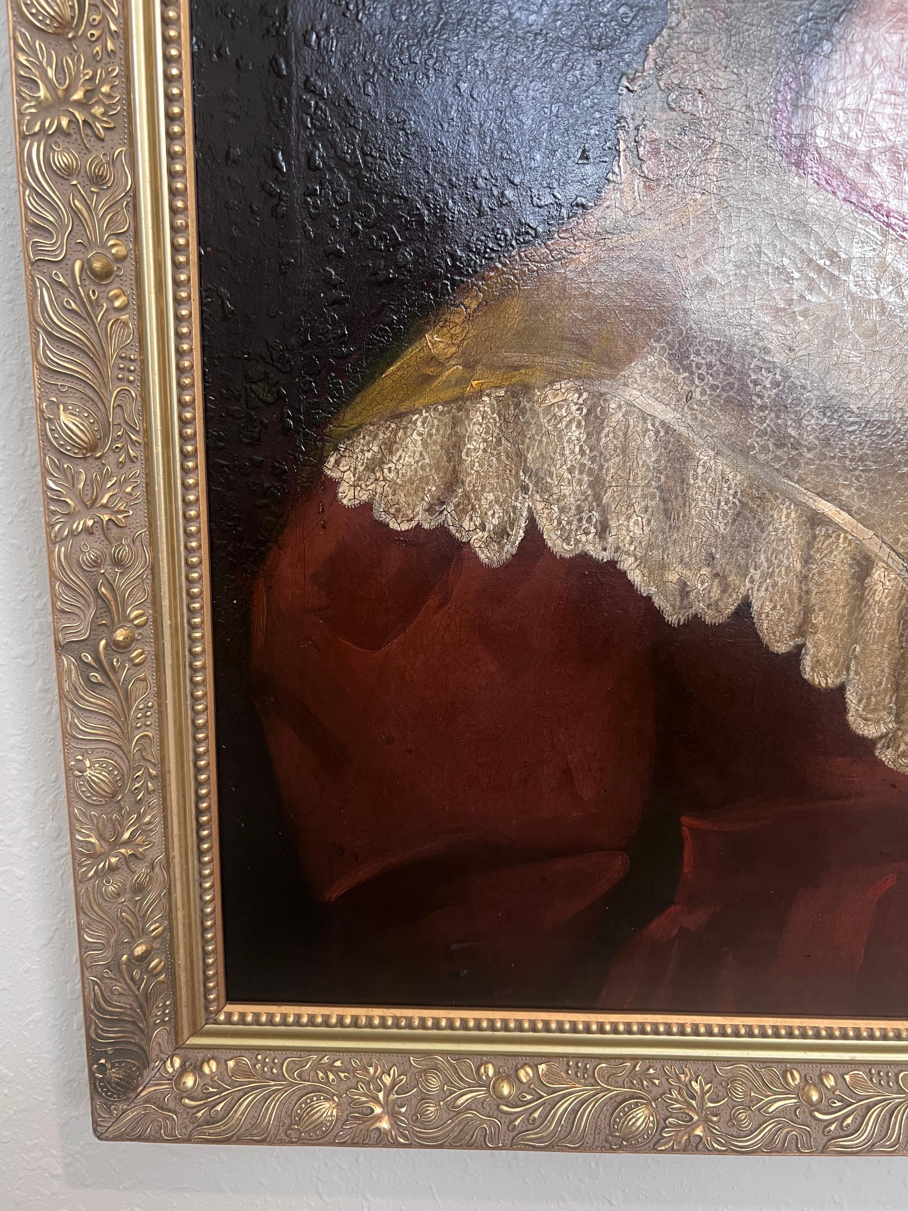 1820 Antique British Artist Finch Antico dipinto O/C Ritratto di C.E. Baronessa Bateman - Painting Impressionismo di Unknown