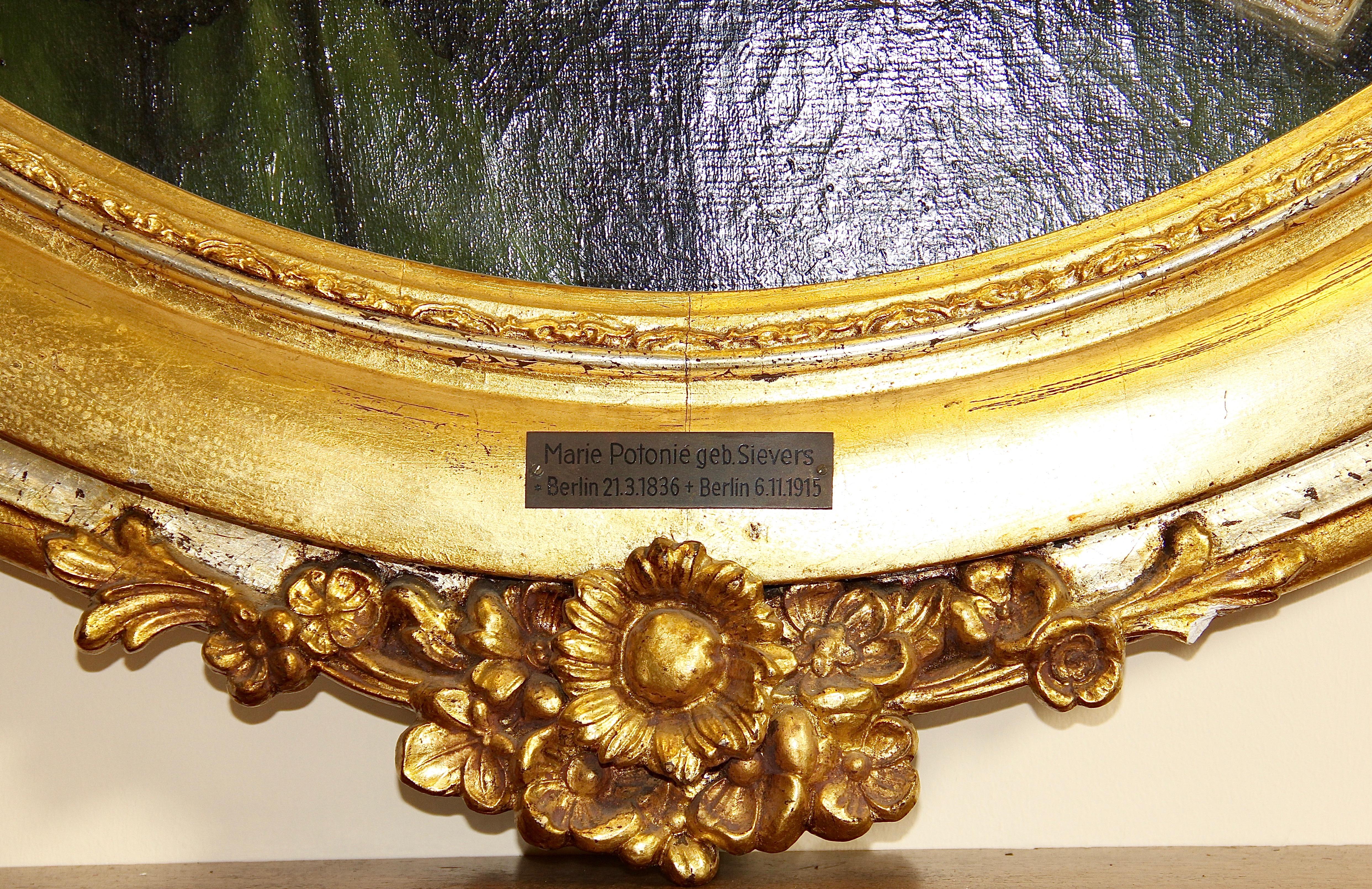 Pintura al óleo ornamentada y decorativa.
Ilustración de Marie Potonie (nacida Sievers).

Marie era hija del pintor de la corte real prusiana Johannes Sievers.

Pintura extremadamente fina.

Firmado y fechado. Anais Potonie 1852.
La artista era