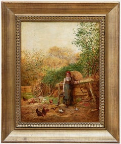 1856 Öl - Morgen auf dem Bauernhof