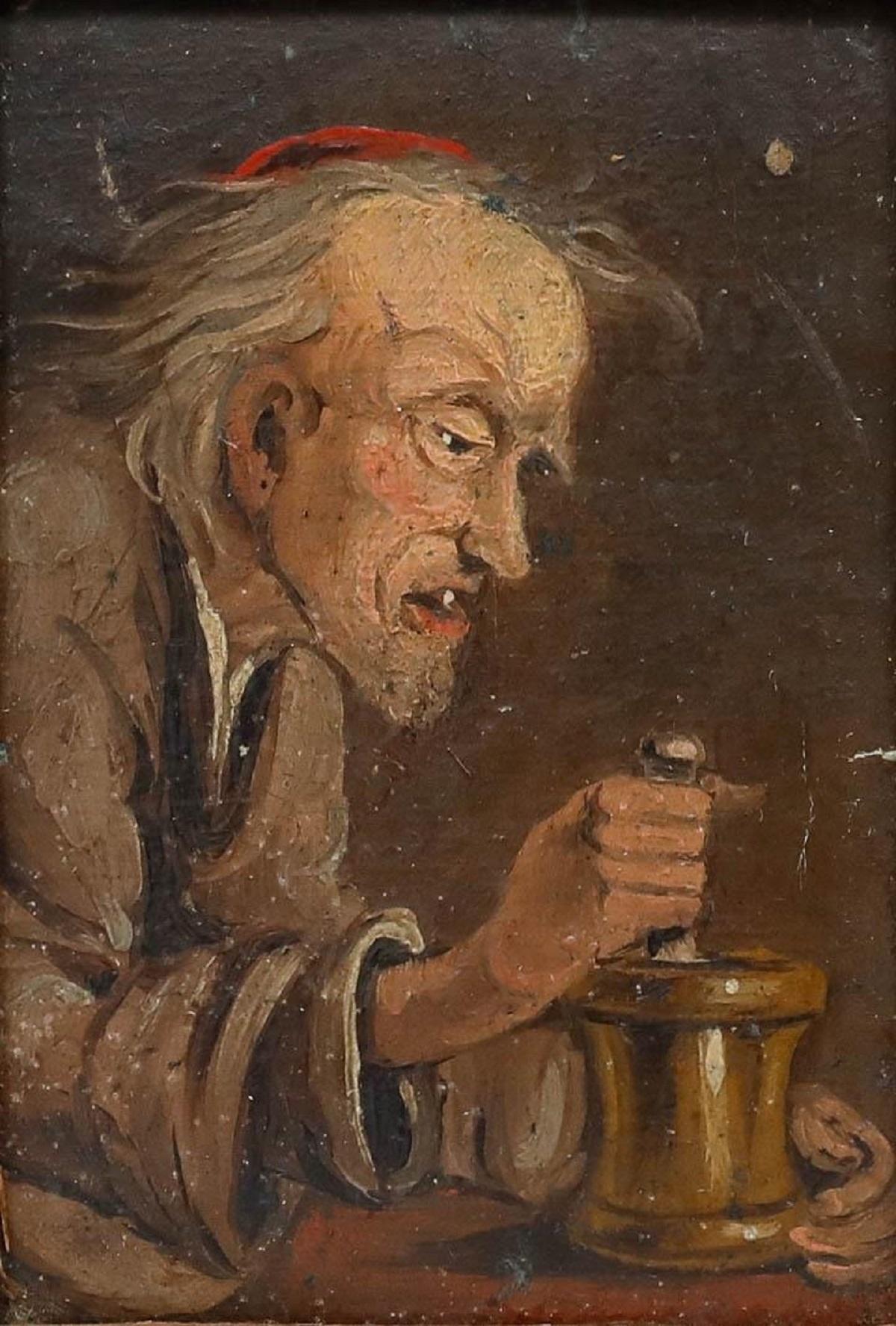 Olio 1862 - Il farmacista - Painting di Unknown