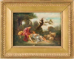18th-19th century French figure painting - Oil on canvas Boucher Paris Rococò