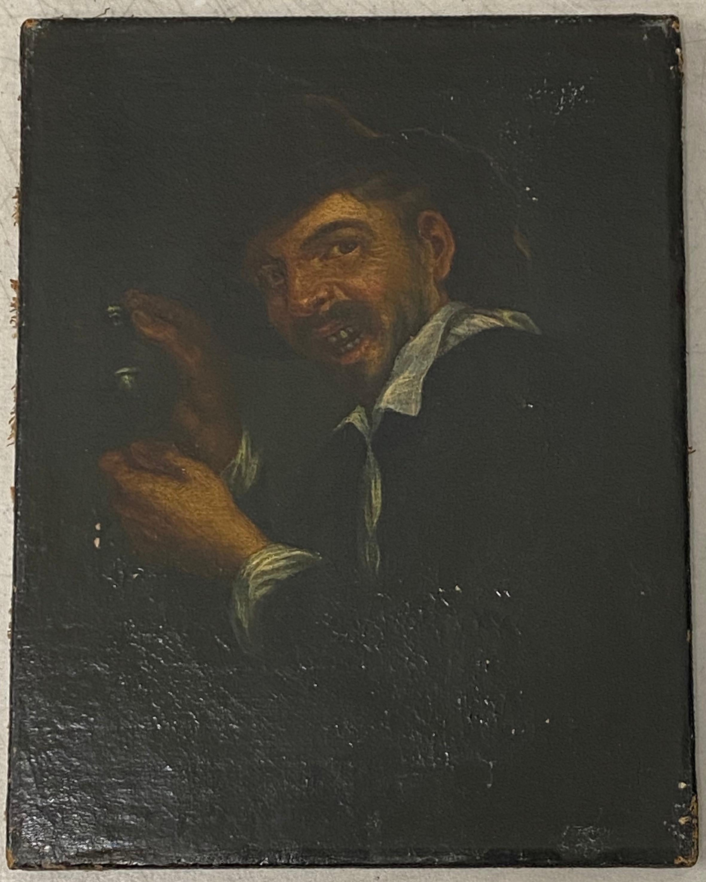 17th C. Dutch School Male Oil Portrait - Painting by Unknown