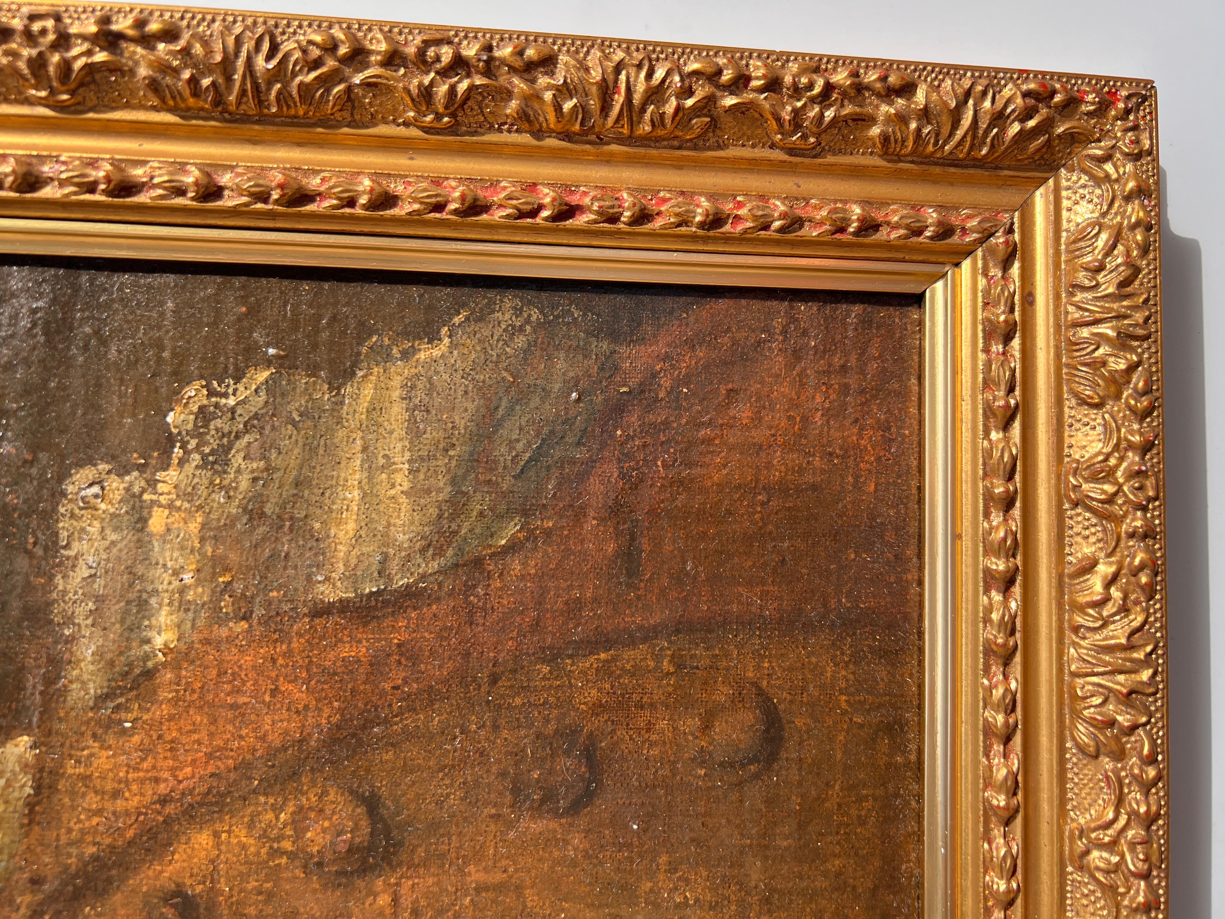 18th c Original Oil on Canvas, Attrib. THOMAS PATCH (UK, 1725-1782) Caricature For Sale 4