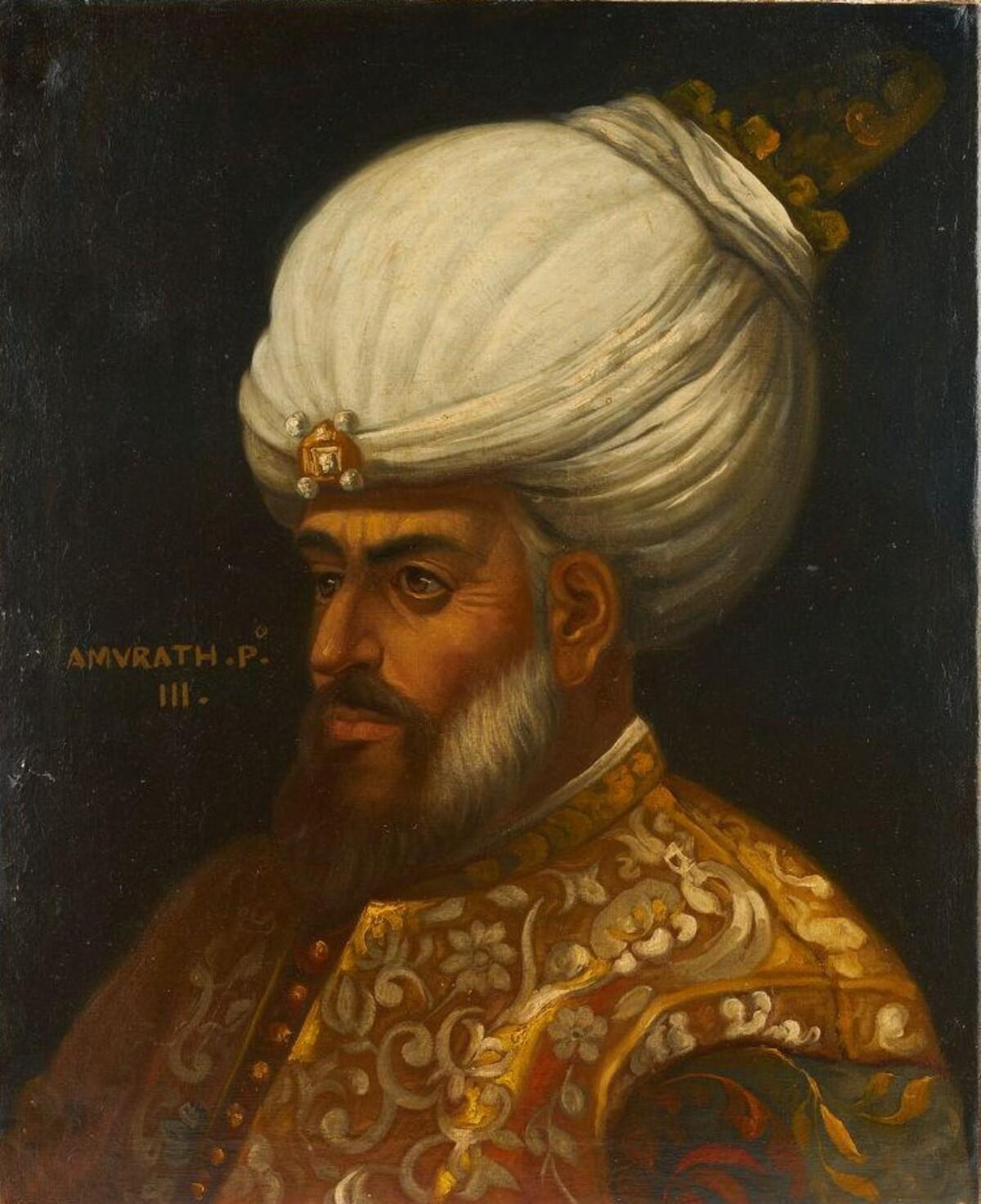 Unknown Portrait Painting - 18th C Ottoman portrait of Sultan Murat, Venetian School