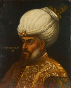 18th C Ottoman portrait of Sultan Murat, Venetian School