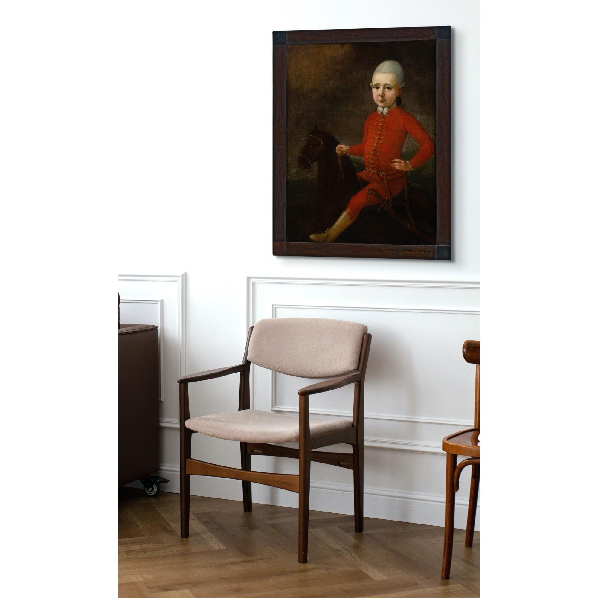 Escuela austriaca del siglo XVIII, Retrato de Joseph Thaddäus Glaser Von Glasersberg - Portrait Painting Negro de Unknown