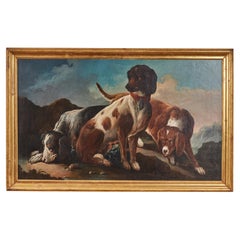 Antique 18th Century Canine Painting