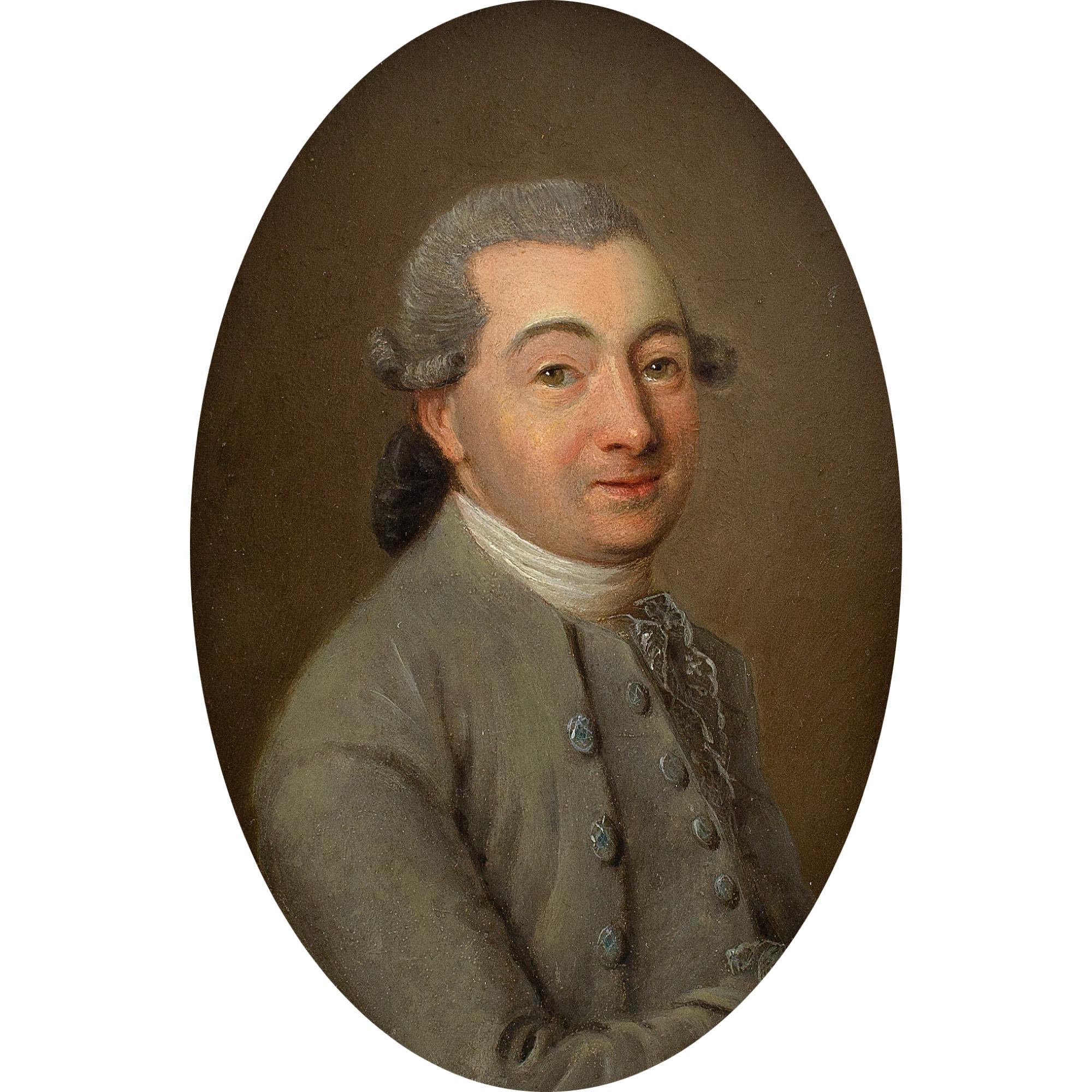 18th-Century Danish School, Miniature Portrait Of A Gentleman - Painting by Unknown