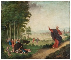 18th century Dutch figure painting - Prophet eliseus - Oil on canvas Flemish