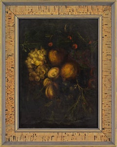 18th-Century European Still Life Life With Fruit, Oil Painting